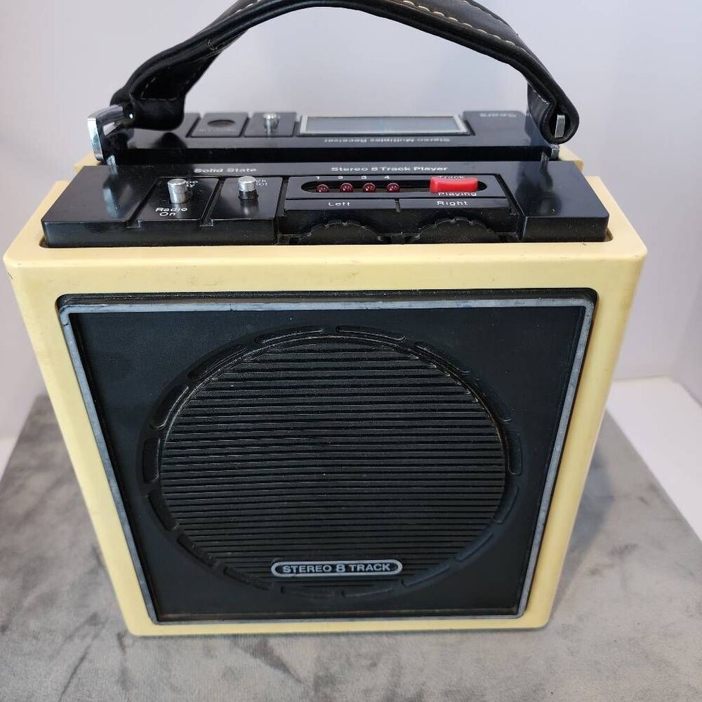 Vintage SEARS Solid State Stereo 8 Track Player & Multiplex AM/FM (Untested)
